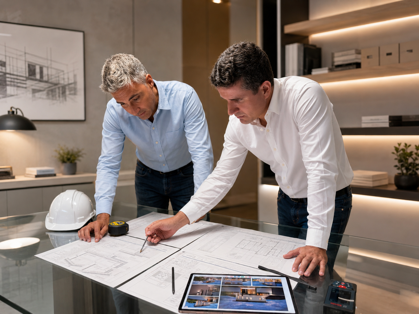 Arquitectos de DM Proyectos y Obras revisando un proyecto
